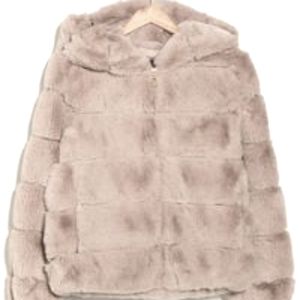 BCBG MAXAZRIA FAUX HOODED COAT